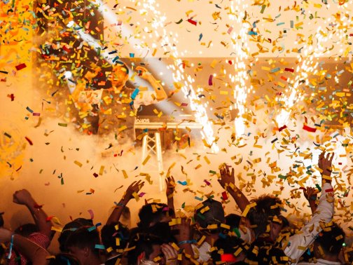 Bockbierfest, Partystimmung, Konfetti